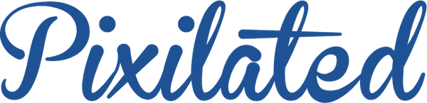 Pixilated Photo Booth Logo Dark Blue