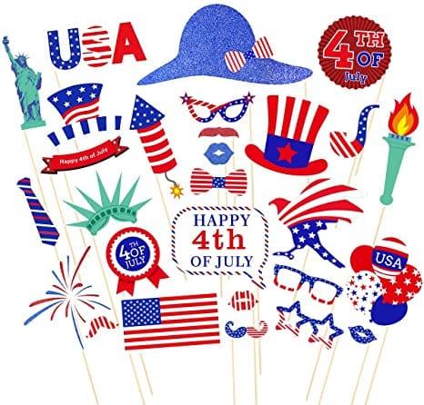 4th of July Photo Booth Props - Pixilated