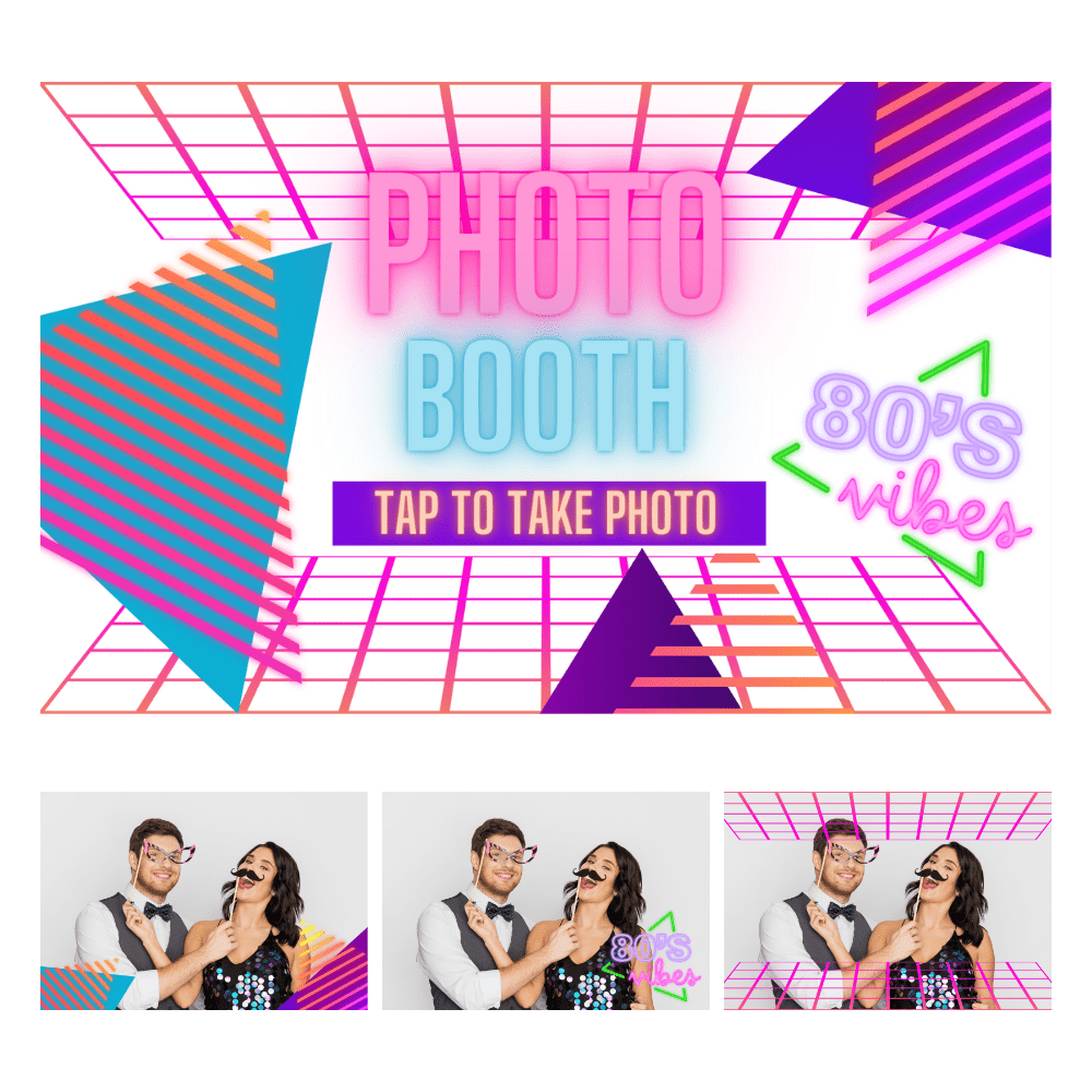 80's Vibes Photo Booth Theme - Pixilated