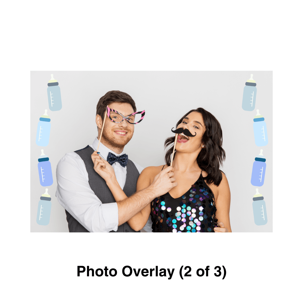 Baby Boy Shower Photo Booth Theme - Pixilated