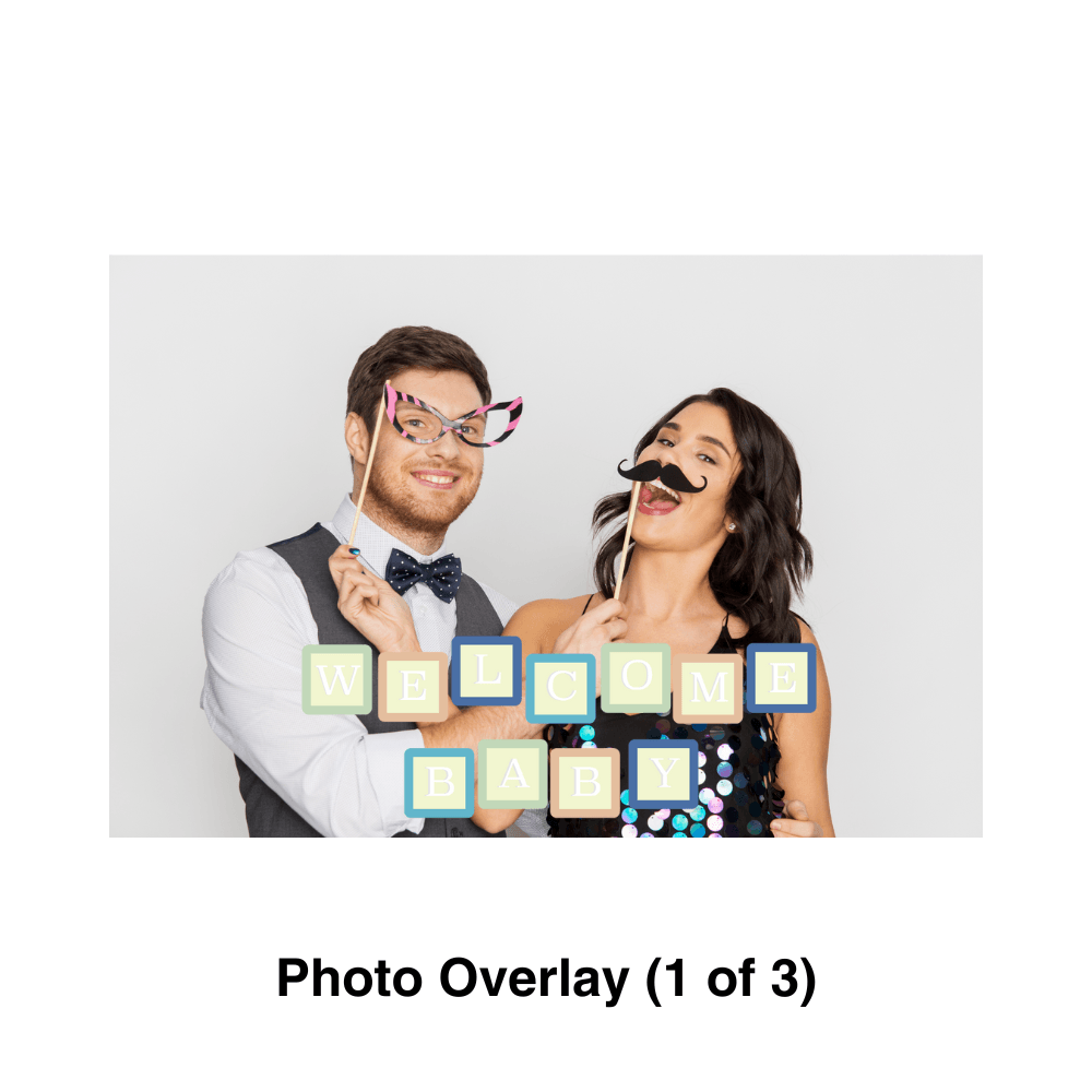 Baby Boy Shower Photo Booth Theme - Pixilated