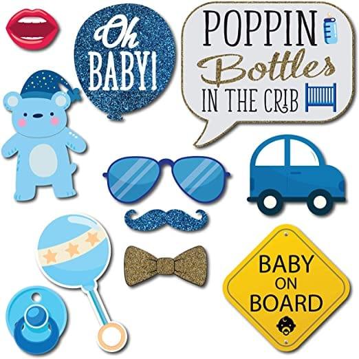 Baby Shower Boy Photo Booth Props - Pixilated