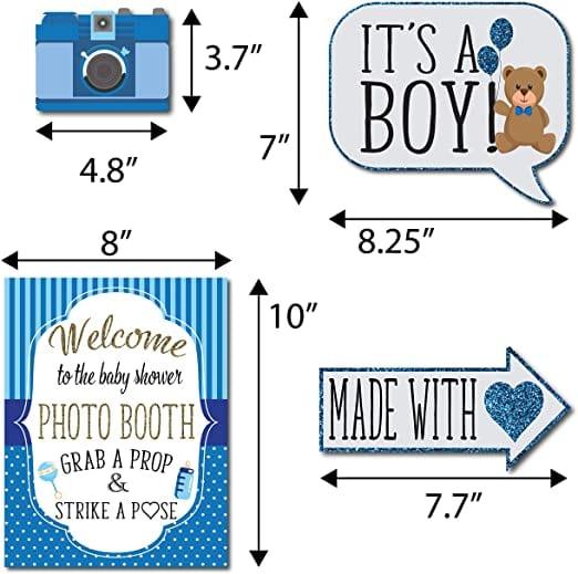 Baby Shower Boy Photo Booth Props - Pixilated
