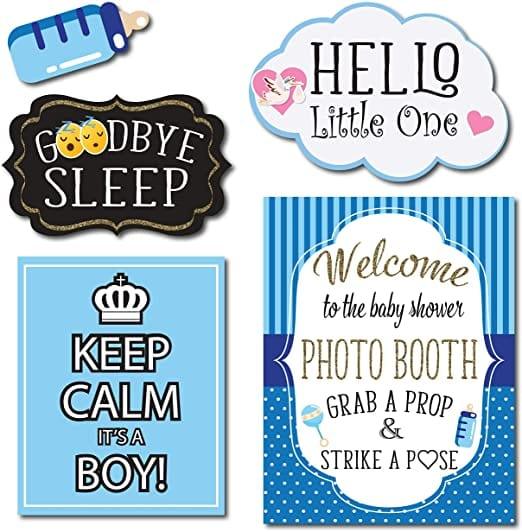 Baby Shower Boy Photo Booth Props - Pixilated