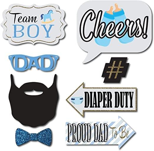 Baby Shower Boy Photo Booth Props - Pixilated