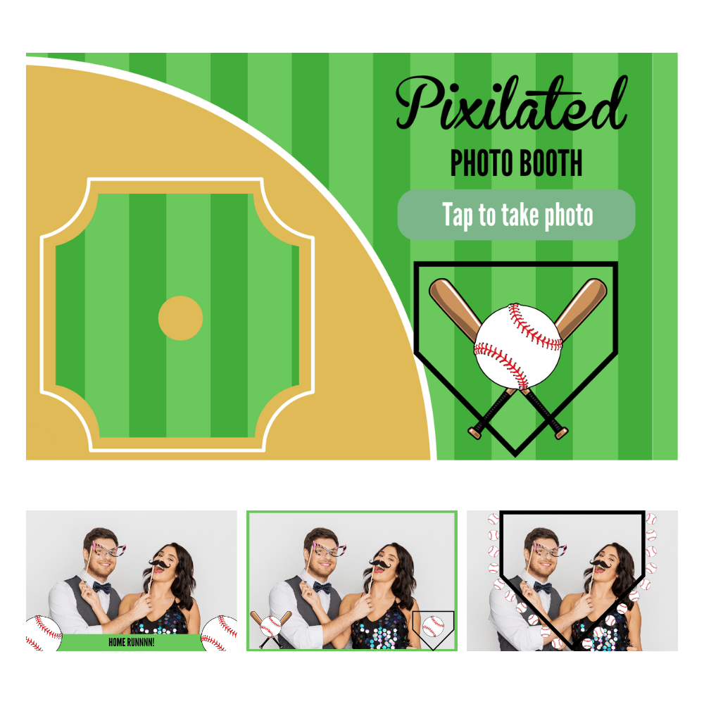Baseball Photo Booth Theme - Pixilated