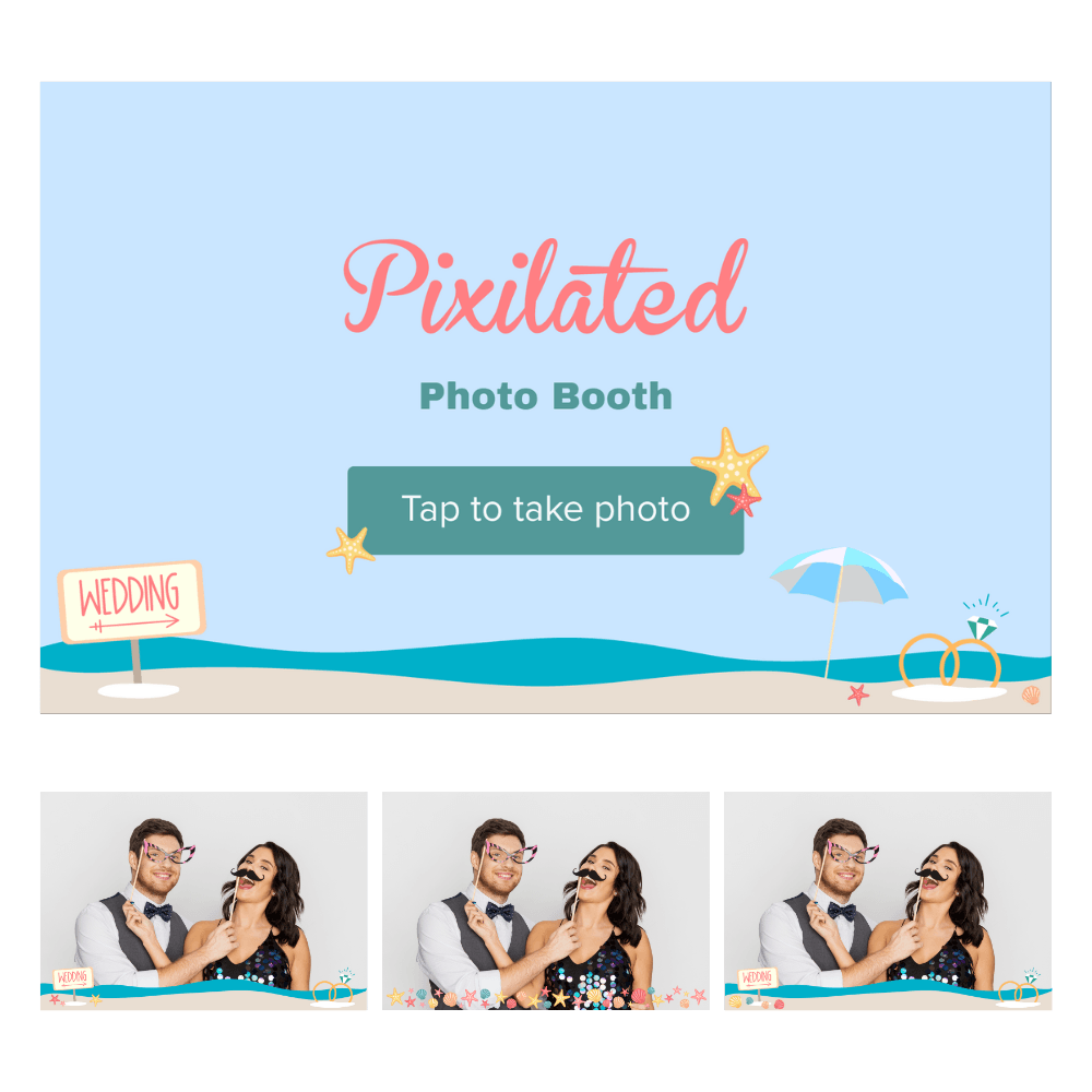 Beach Wedding Photo Booth Theme - Pixilated