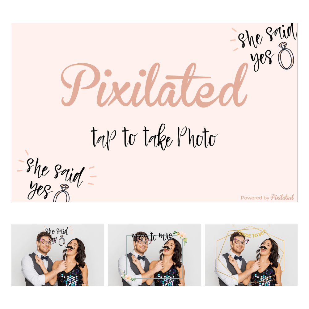 Bridal Shower Photo Booth Theme - Pixilated