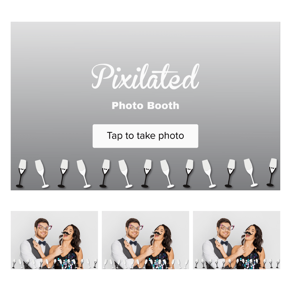Champagne Photo Booth Theme - Pixilated