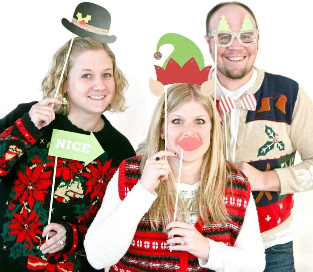 Christmas Photo Booth Props - Pixilated