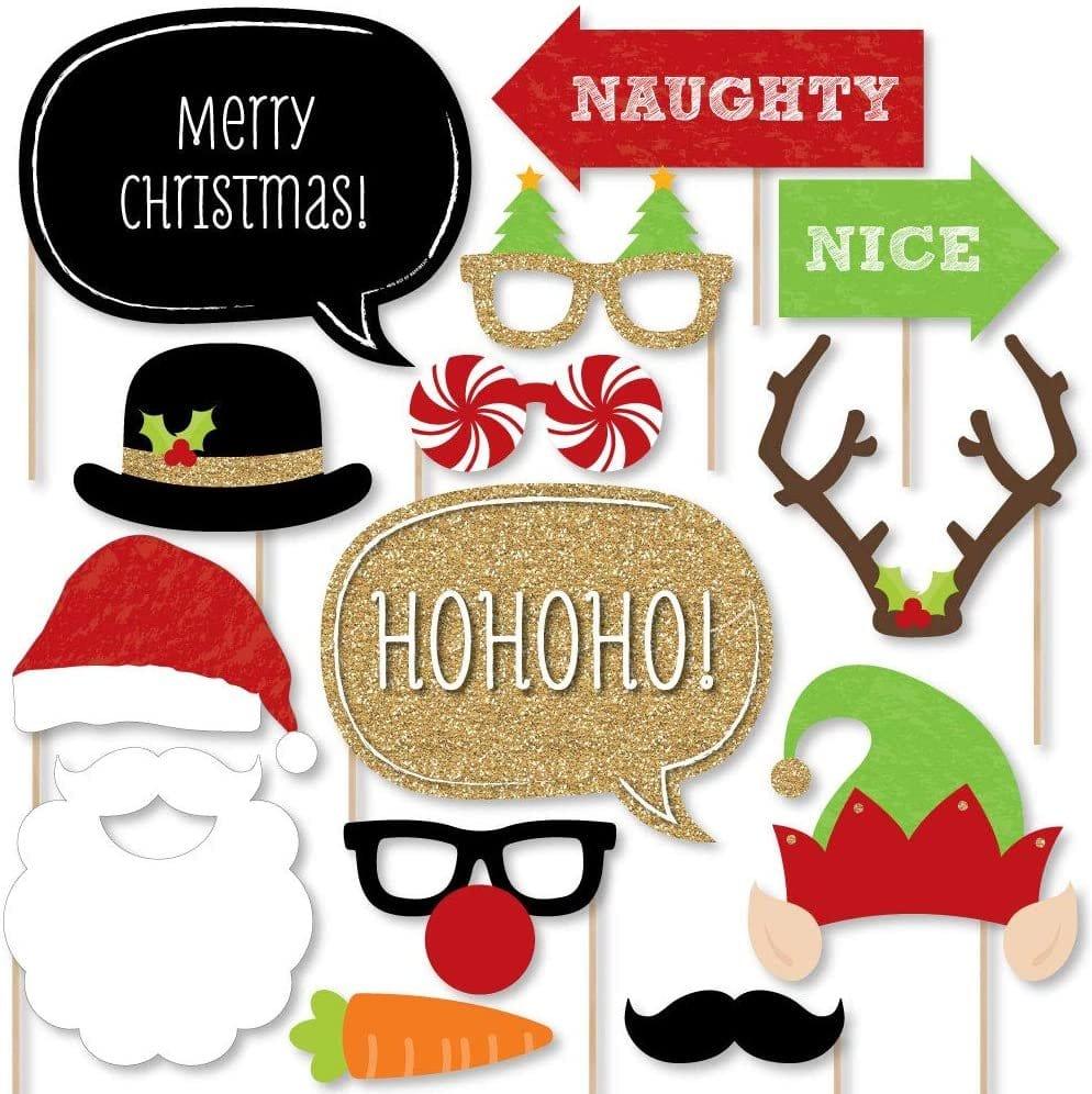 Christmas Photo Booth Props - Pixilated