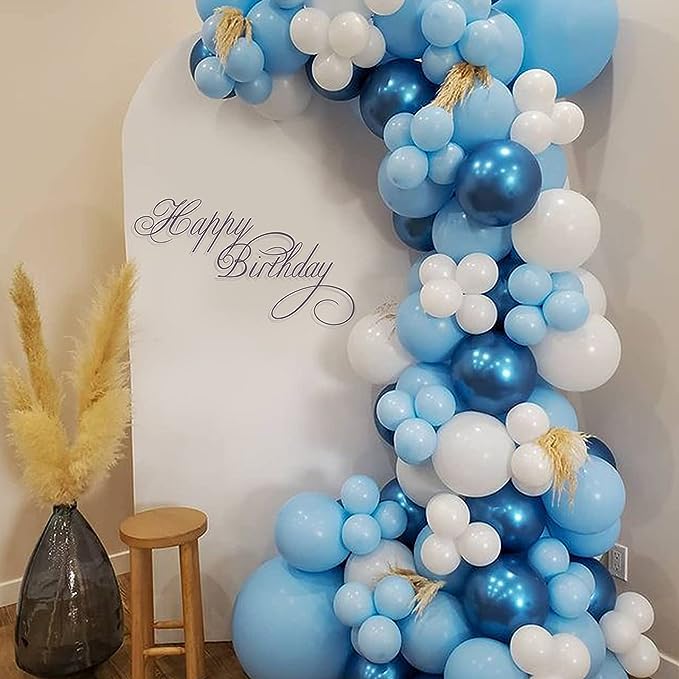 Dark Blue and Baby Blue Balloon Arch - Pixilated
