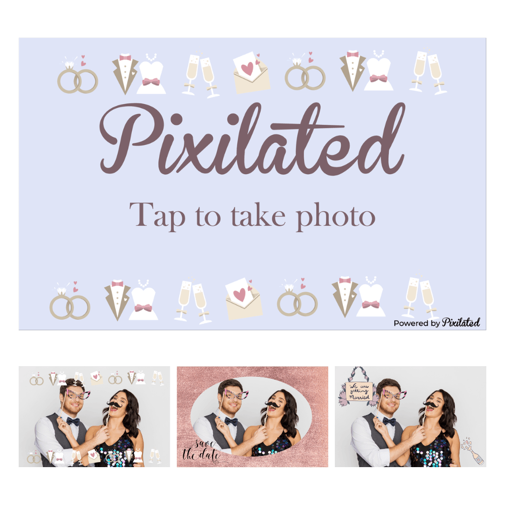 Engagement Photo Booth Theme - Pixilated