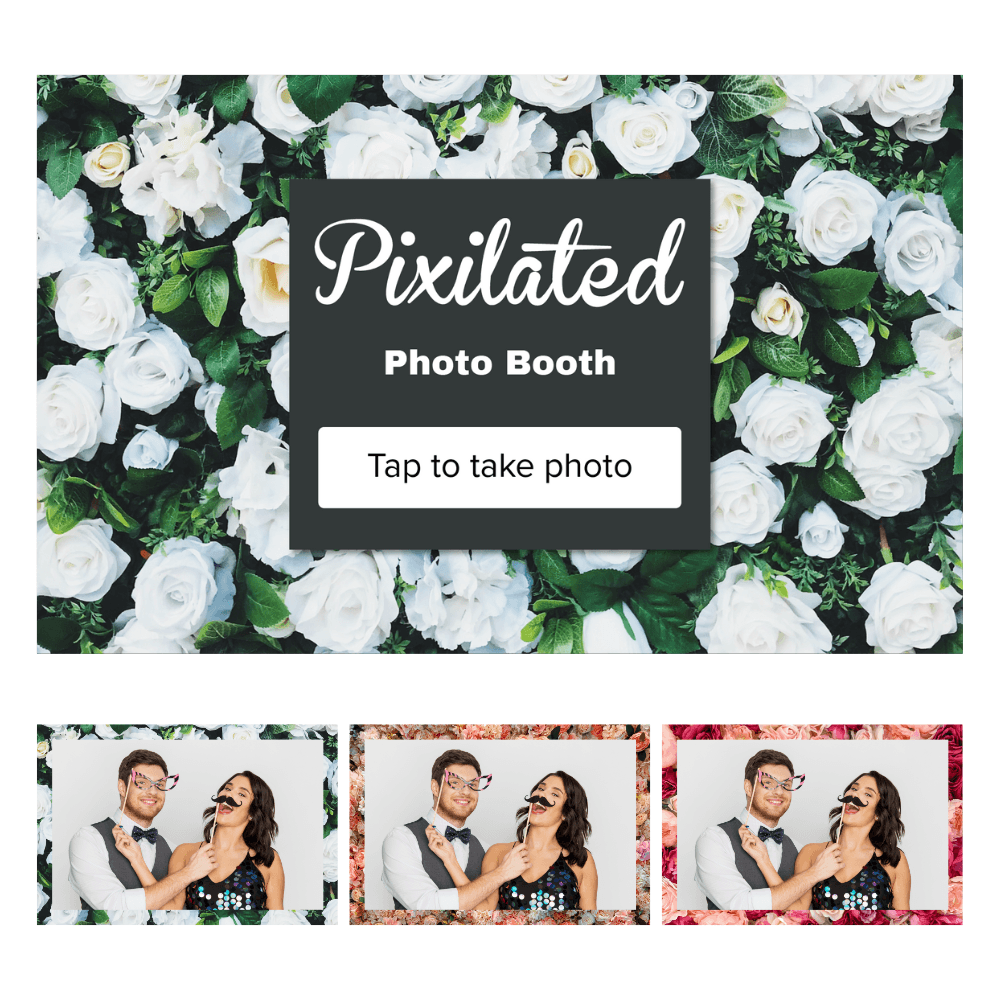 Flower Wall Photo Booth Theme - Pixilated