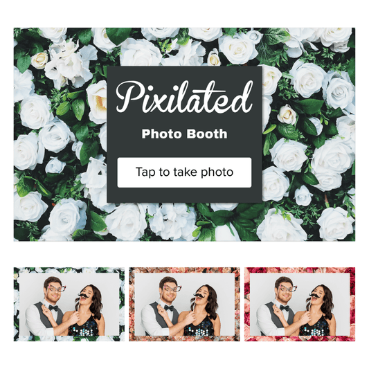 Flower Wall Photo Booth Theme - Pixilated