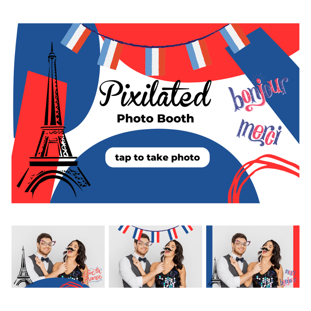 France Photo Booth Theme - Pixilated