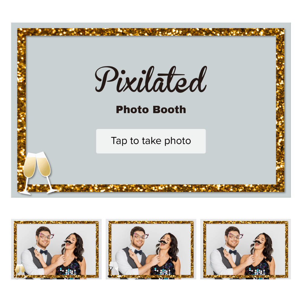 Glitter & Champagne Photo Booth Theme - Pixilated