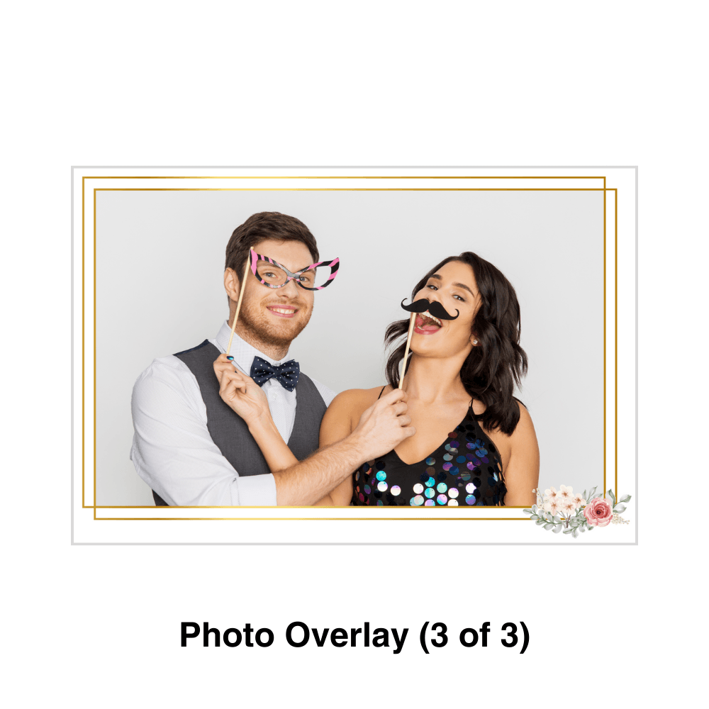 Gold with Flowers Photo Booth Theme - Pixilated