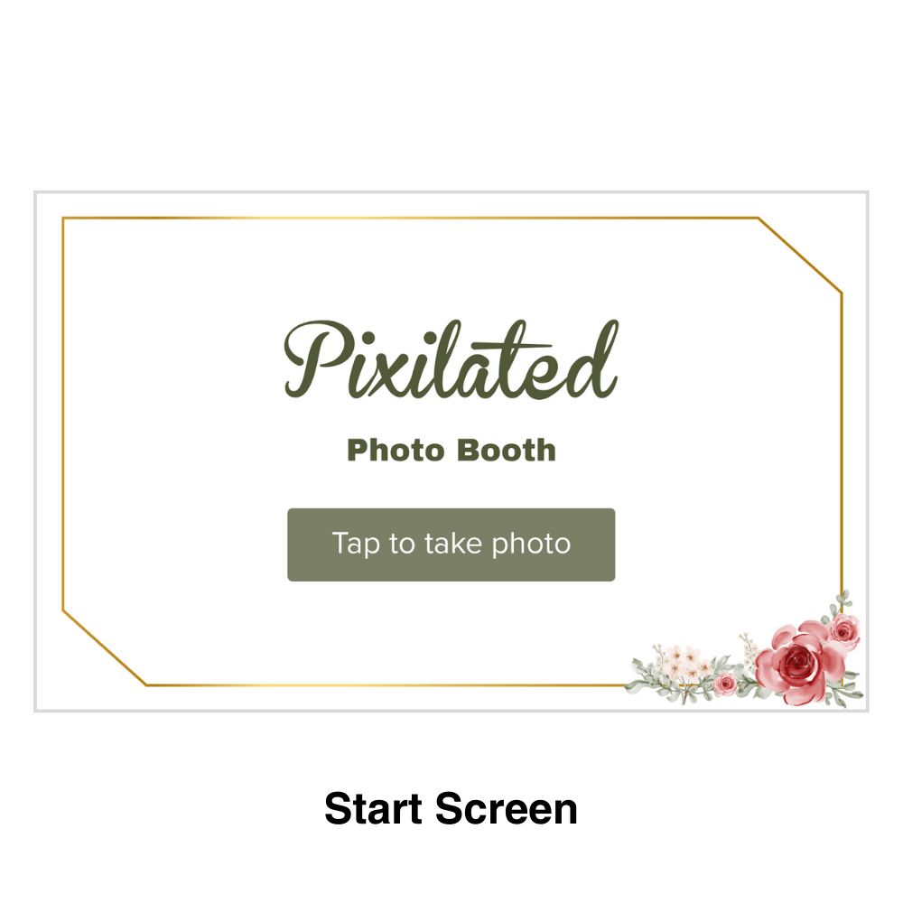 Gold with Flowers Photo Booth Theme - Pixilated