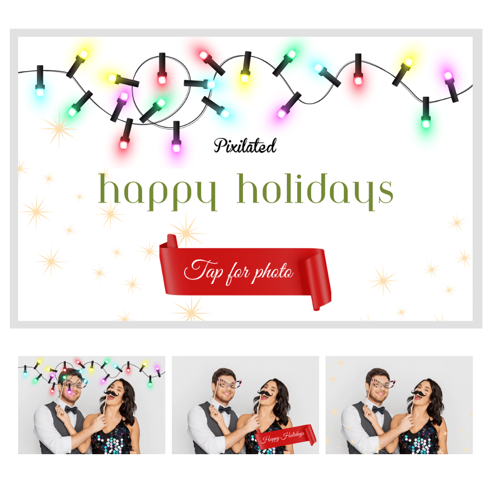 Happy Holidays Photo Booth Theme - Pixilated