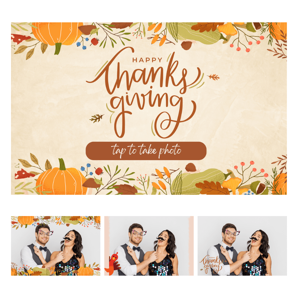 Happy Thanksgiving Photo Booth Theme - Pixilated