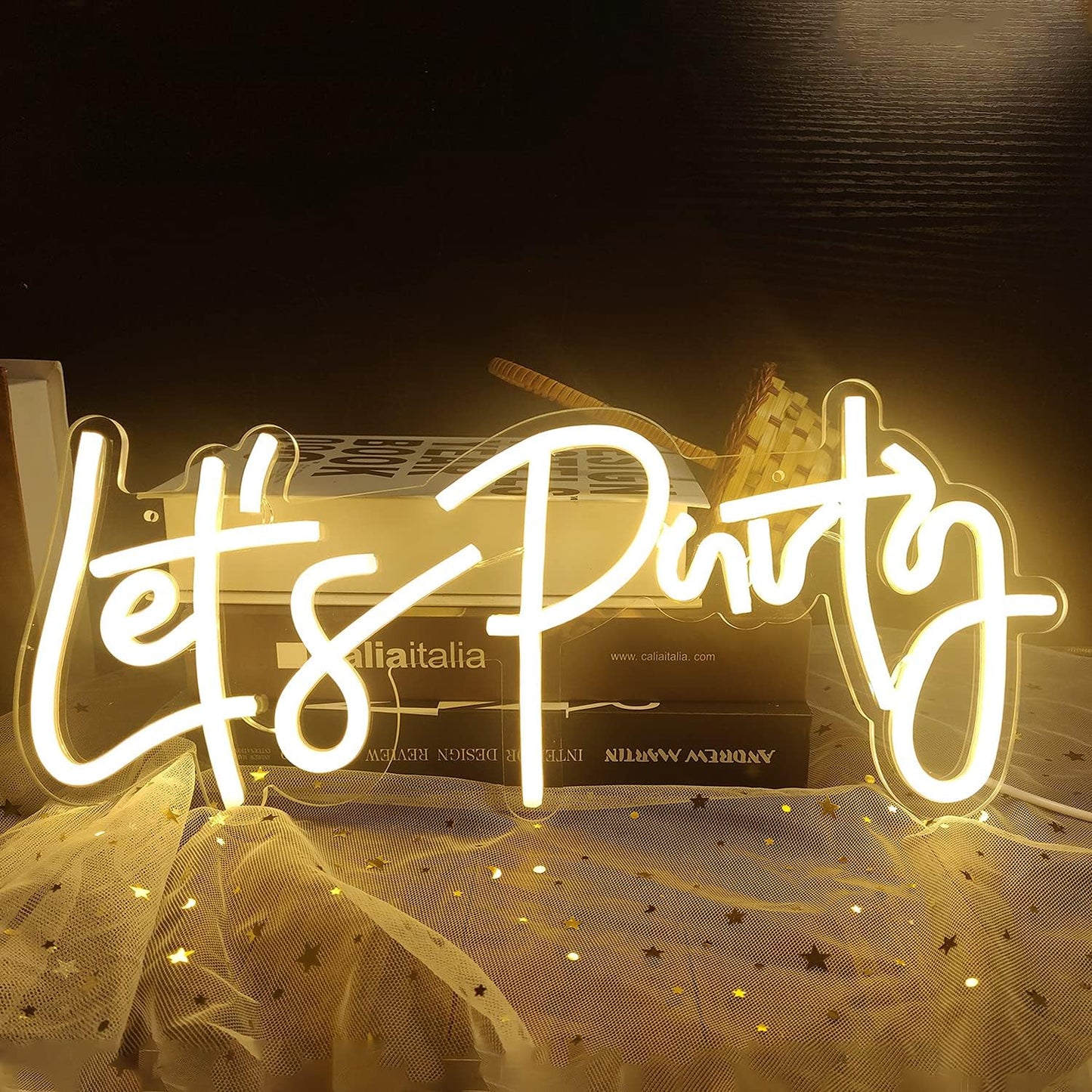 Let's Party Neon Light Sign - Pixilated