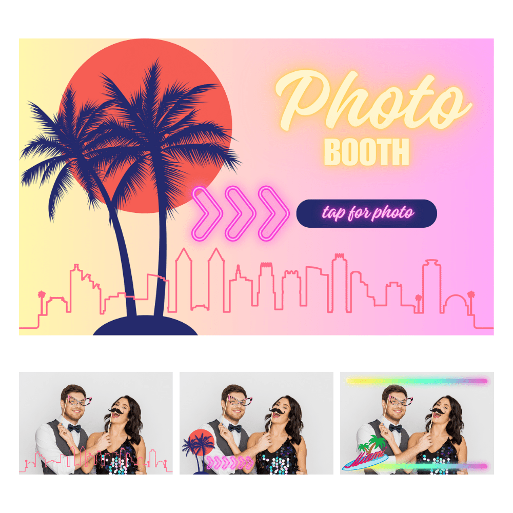 Miami Photo Booth Theme - Pixilated