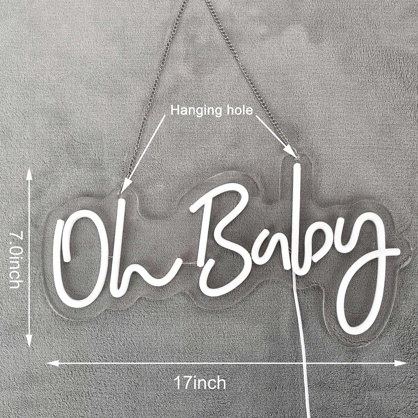 Oh Baby Neon Light Sign - Pixilated