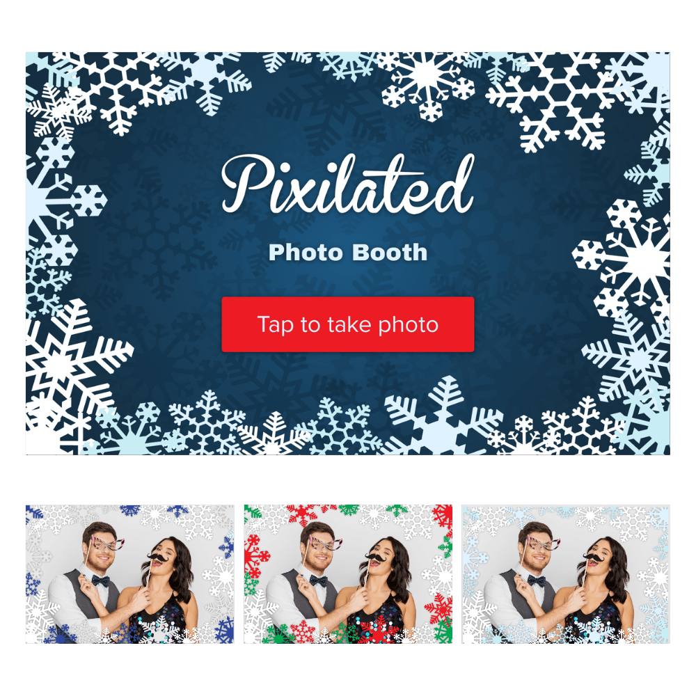 Snowflake Photo Booth Theme - Pixilated