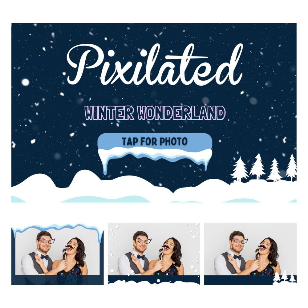 Snowy Winter Wonderland Photo Booth Theme - Pixilated