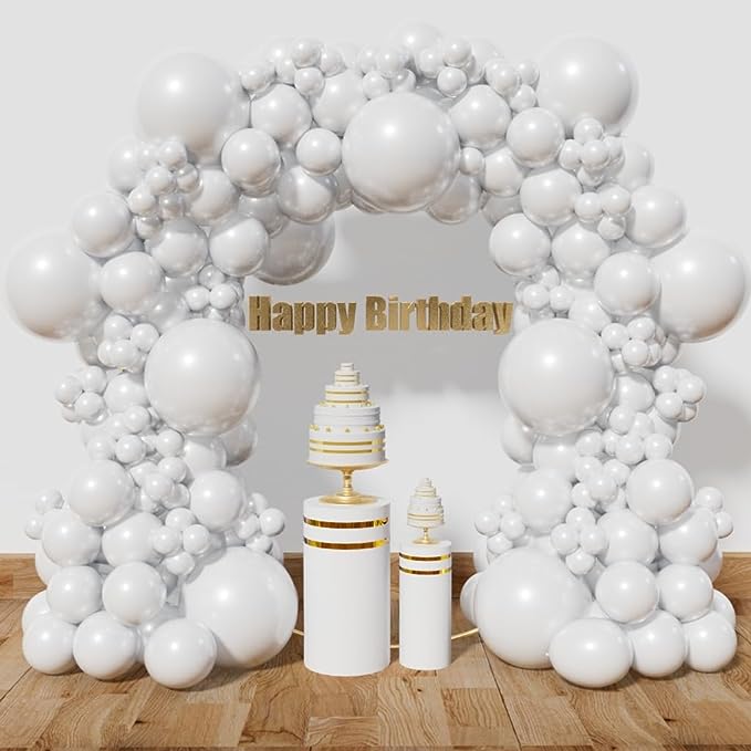 White Balloon Arch - Pixilated