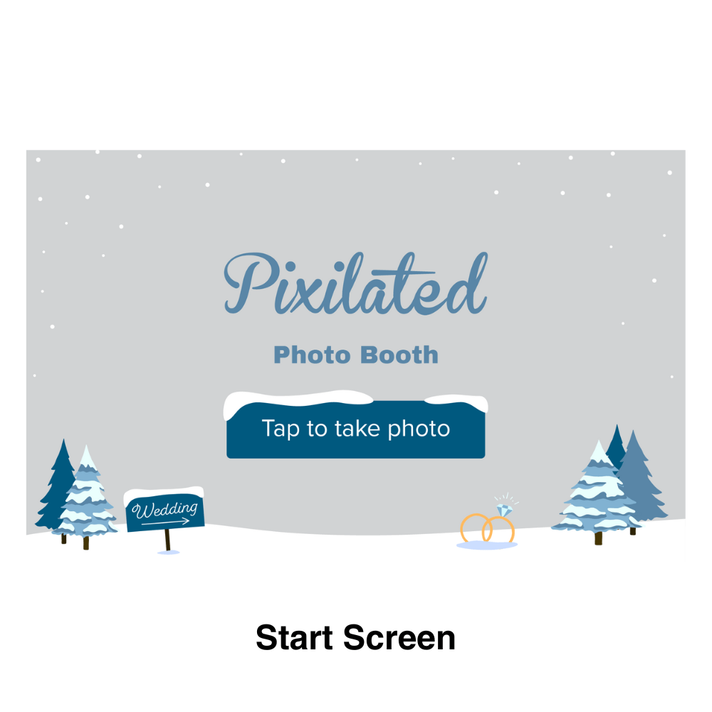 Winter Wedding Photo Booth Theme - Pixilated