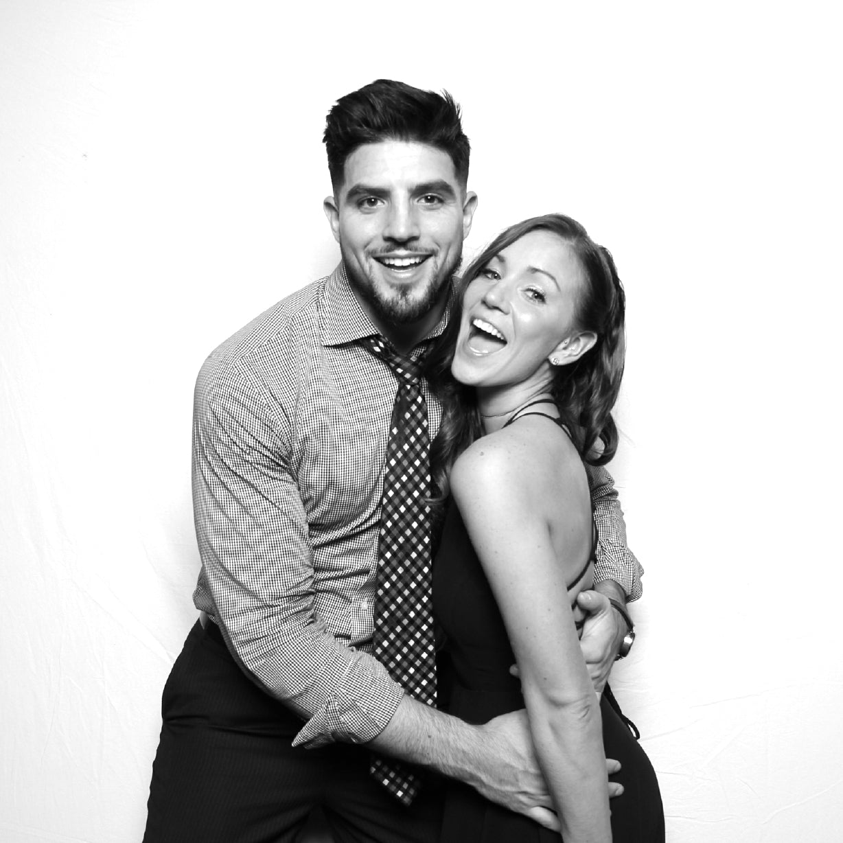 Black and White photo booth image from a Miami photo booth for rental
