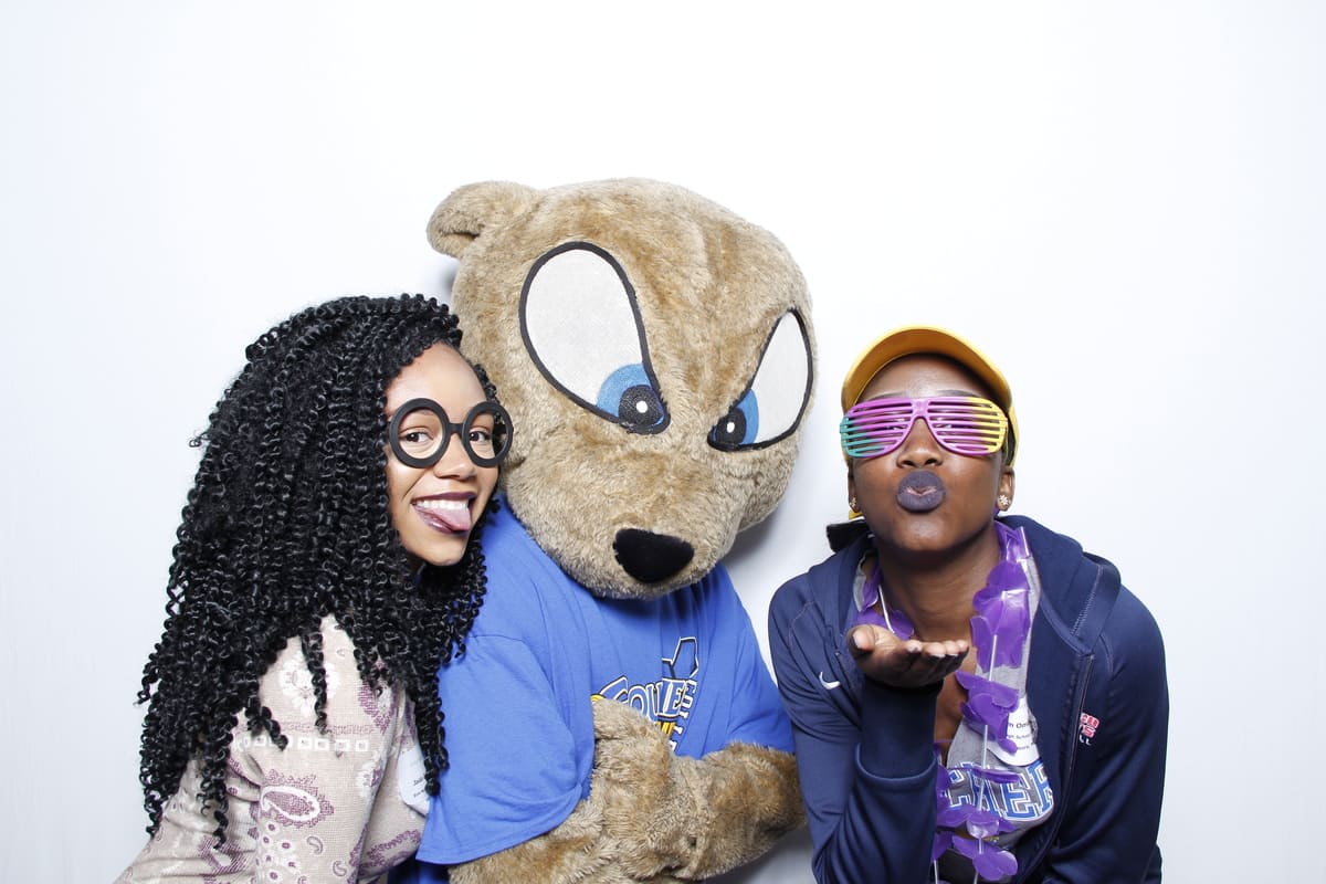 Goucher College Photo Booth with School Mascot