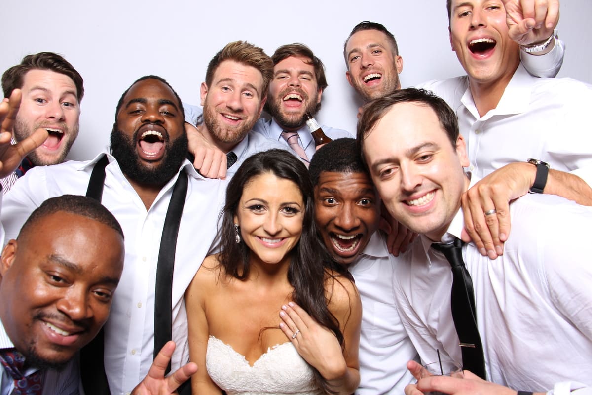 Pixilated Photo Booth Group Wedding Picture