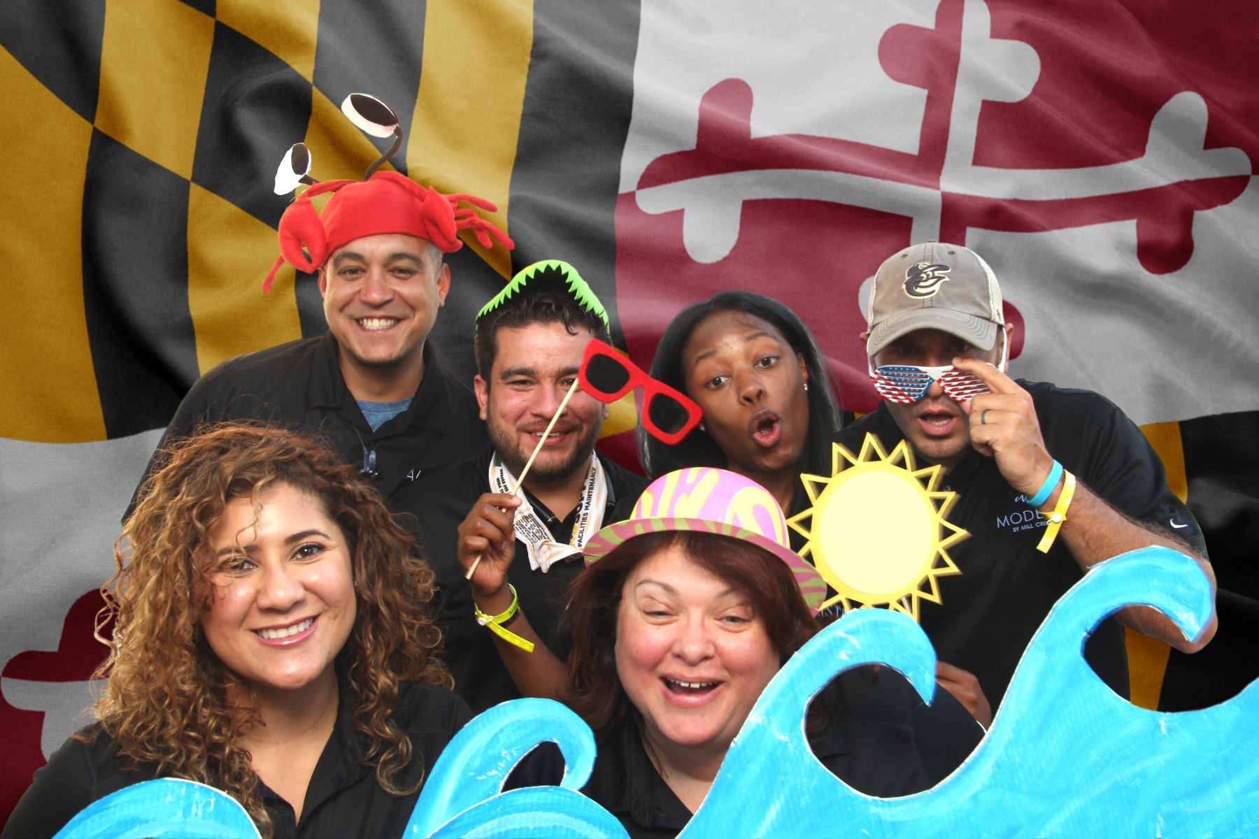 Maryland photo booth fun for a group of men and women in Baltimore