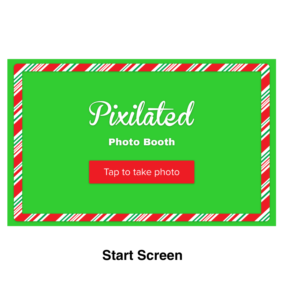 Candy Cane Photo Booth Theme- start screen
