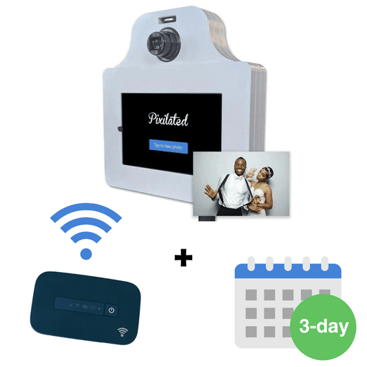 3-Day Photo Booth Rental with Wi-Fi Hotspot - Pixilated