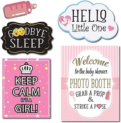 Baby Shower Girl Photo Booth Props - Pixilated
