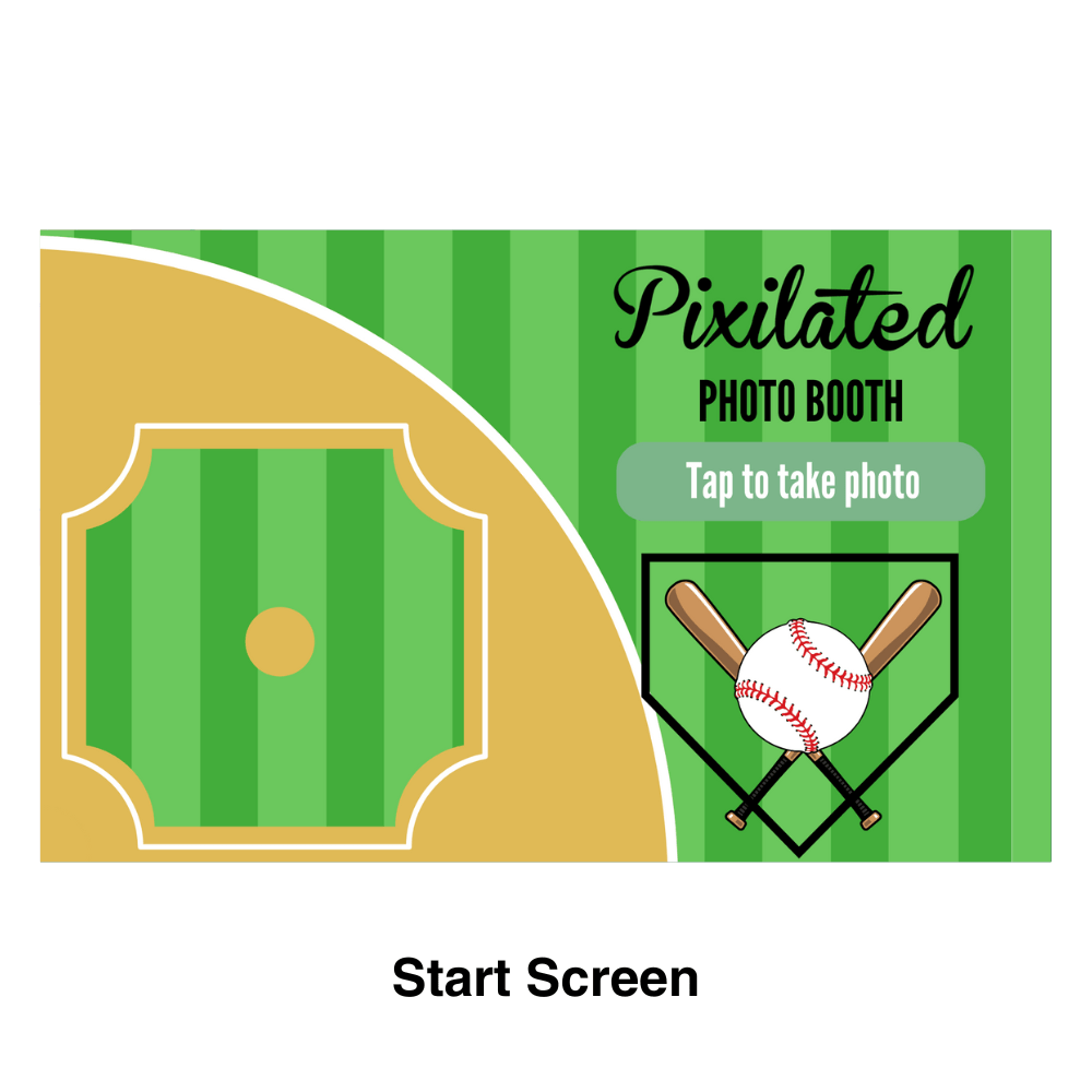 Baseball Photo Booth Theme Pixilated