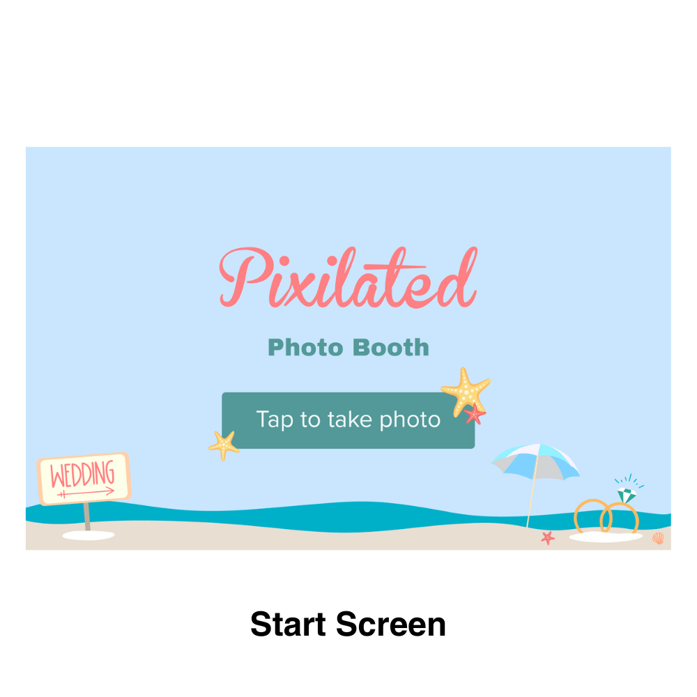 Beach Wedding Photo Booth Theme - Pixilated
