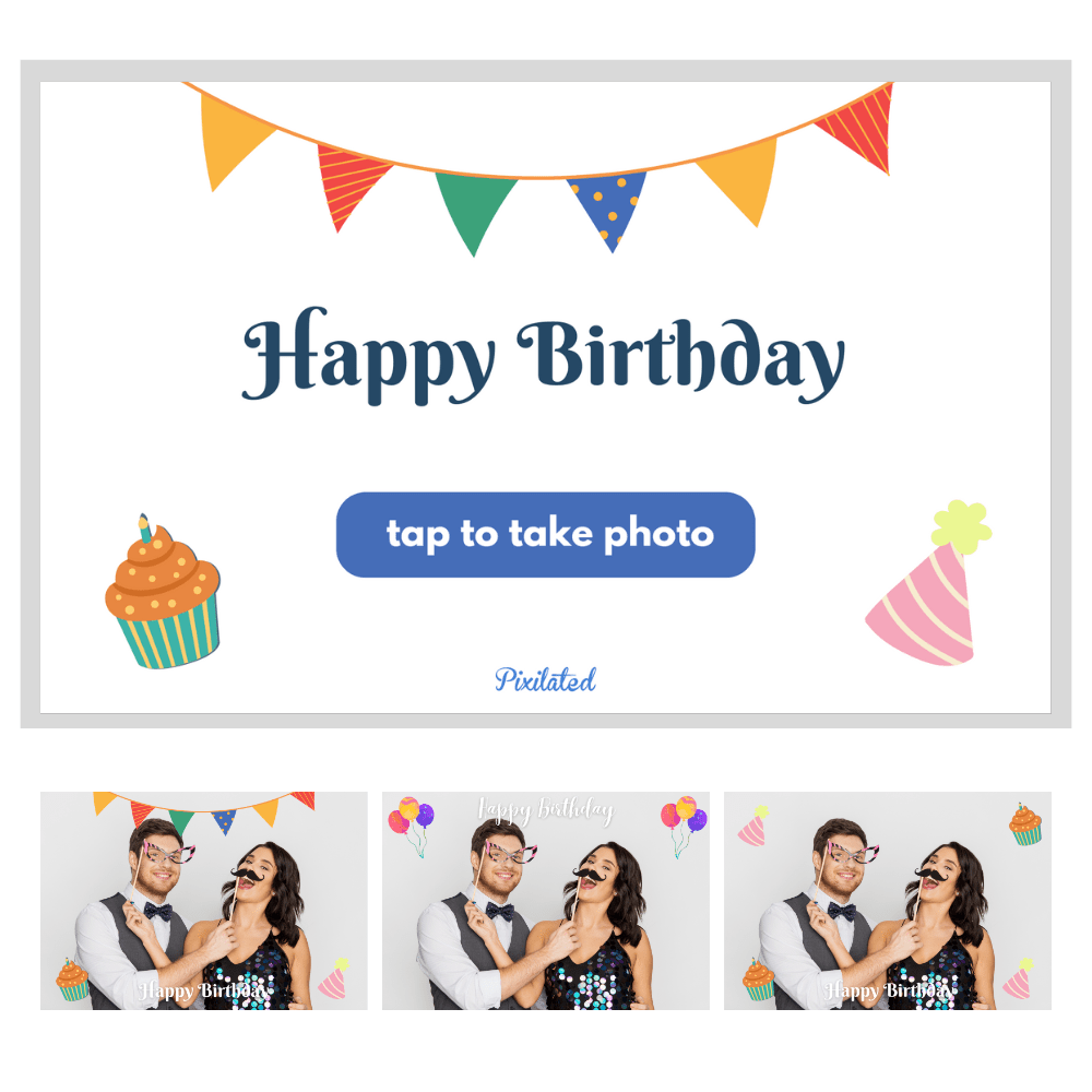 Birthday Bash Photo Booth Theme - Pixilated