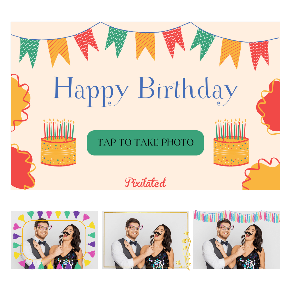 Birthday Celebration Photo Booth Theme - Pixilated