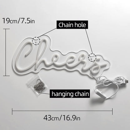 Cheers Neon Light Sign - Pixilated