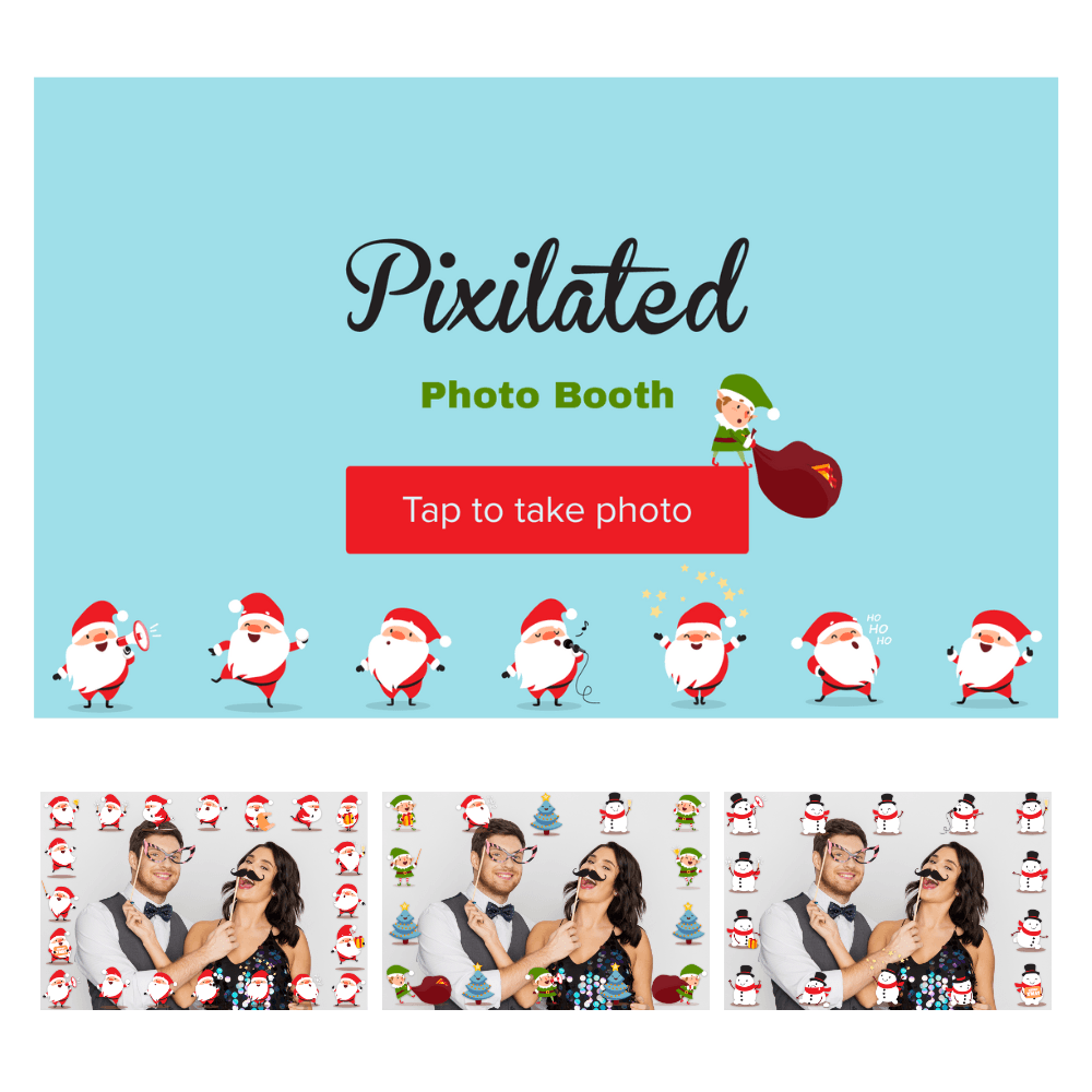 Christmas Guys Photo Booth Theme - Pixilated