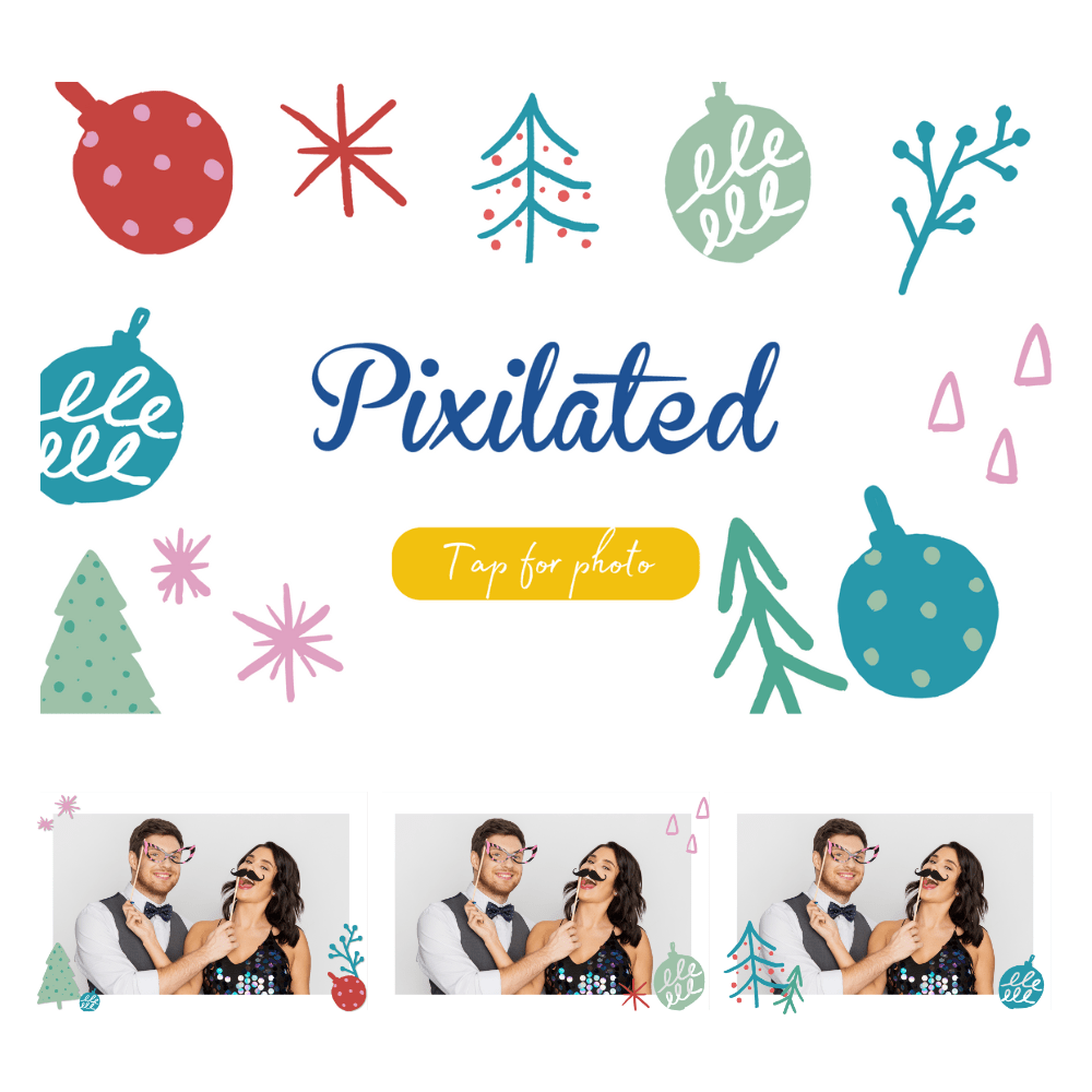 Christmas Ornaments Photo Booth Theme - Pixilated