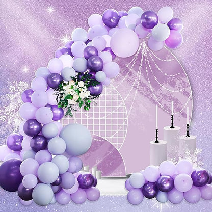 Chrome and Baby Purple Balloon Arch - Pixilated