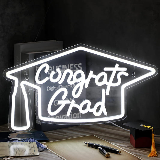 Congrats Grad Neon Light Sign - Pixilated