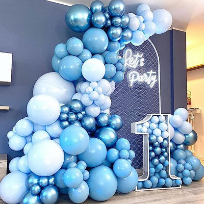 Dark Blue and Baby Blue Balloon Arch - Pixilated