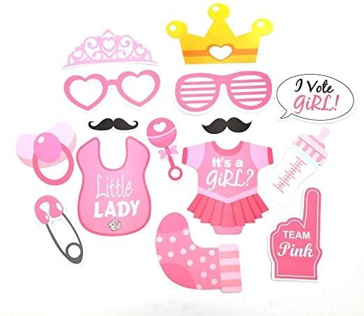 Gender Reveal Photo Booth Props - Pixilated